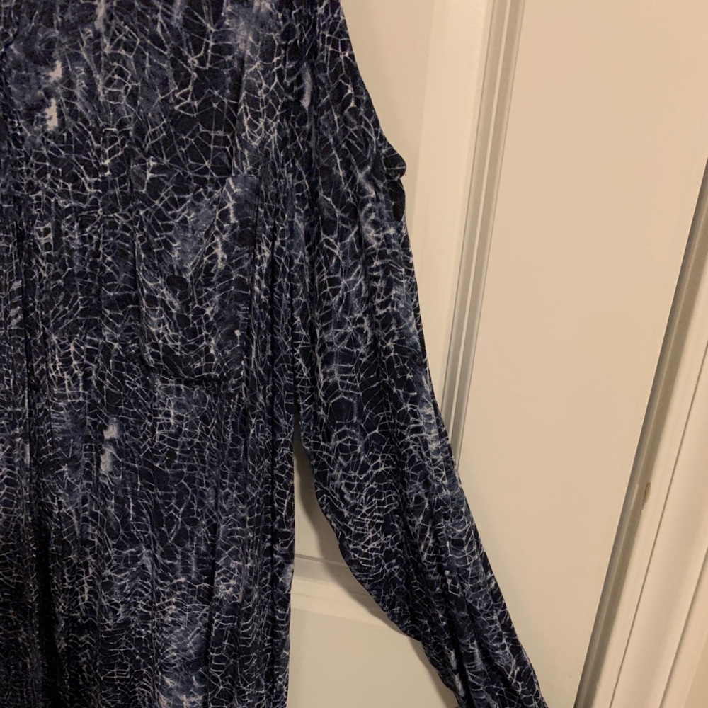 DKNY Sheer Shoulder Open Blouse
